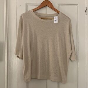 Loft size medium natural linen blend slouchy top new